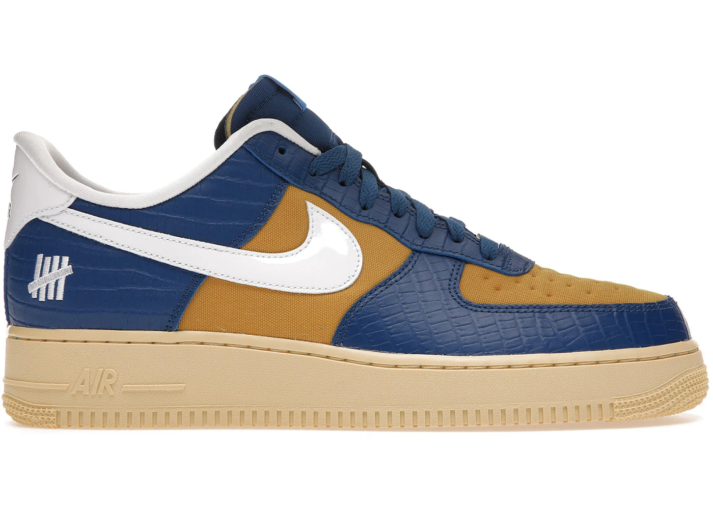 583792 Nike Air Force 1 Low SP Undefeated 5 On It Blue Yellow Croc