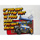 (1987) Dirt In Your Beer While Racing, NARC Sprint Car White T-Shirt