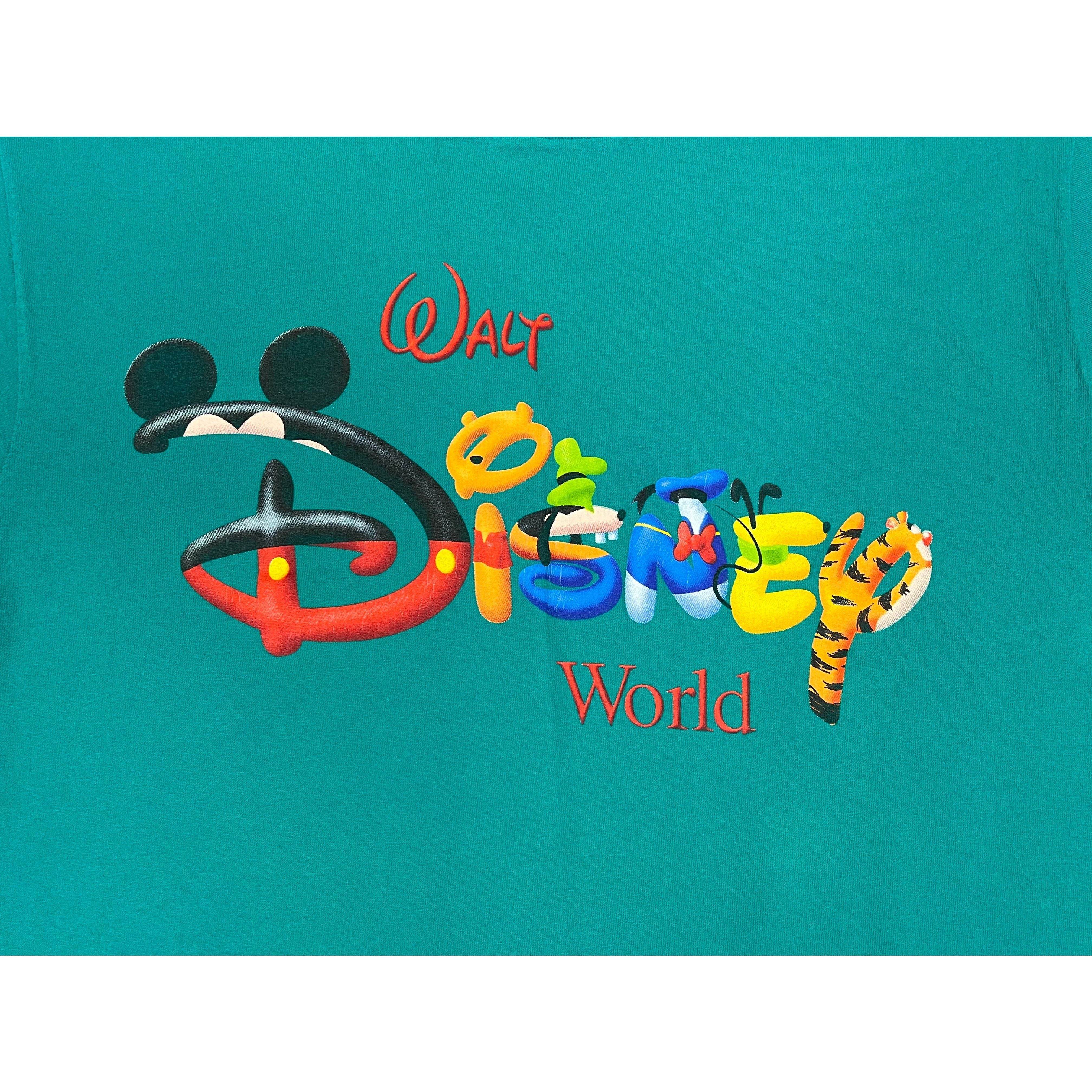 265211 (90s) Disney Character Puffy Spellout Logo T-Shirt