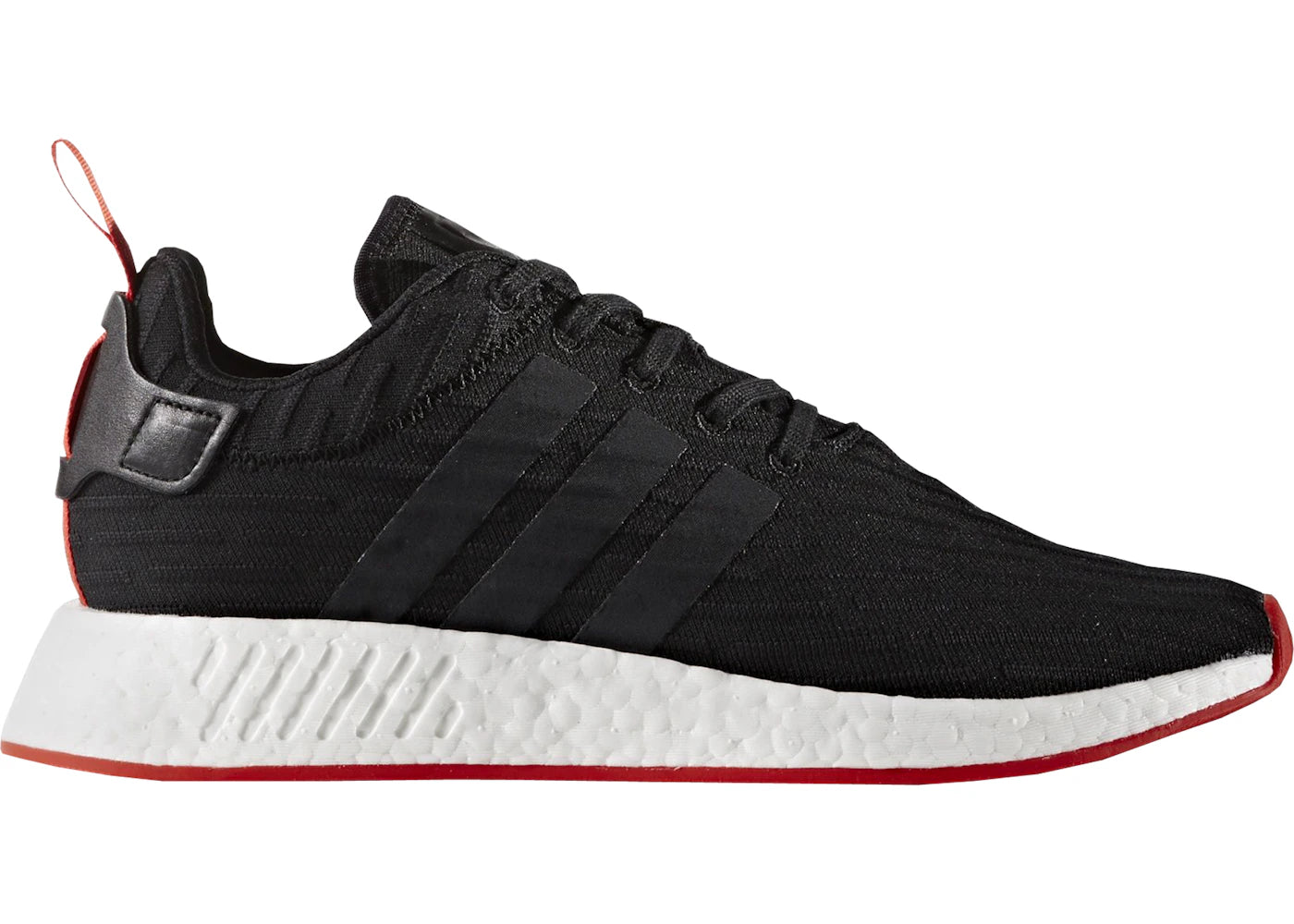 737199 adidas NMD R2 Core Black Red Two Toned