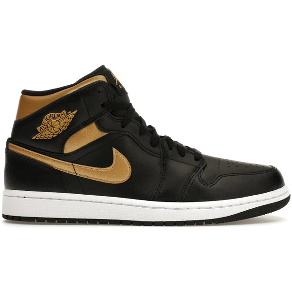 Jordan 1 Mid Black Metallic Gold