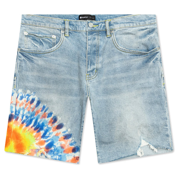 Purple Brand Muilticolor Tie Dye Indigo Shorts