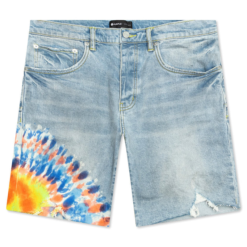 Purple Brand Muilticolor Tie Dye Indigo Shorts