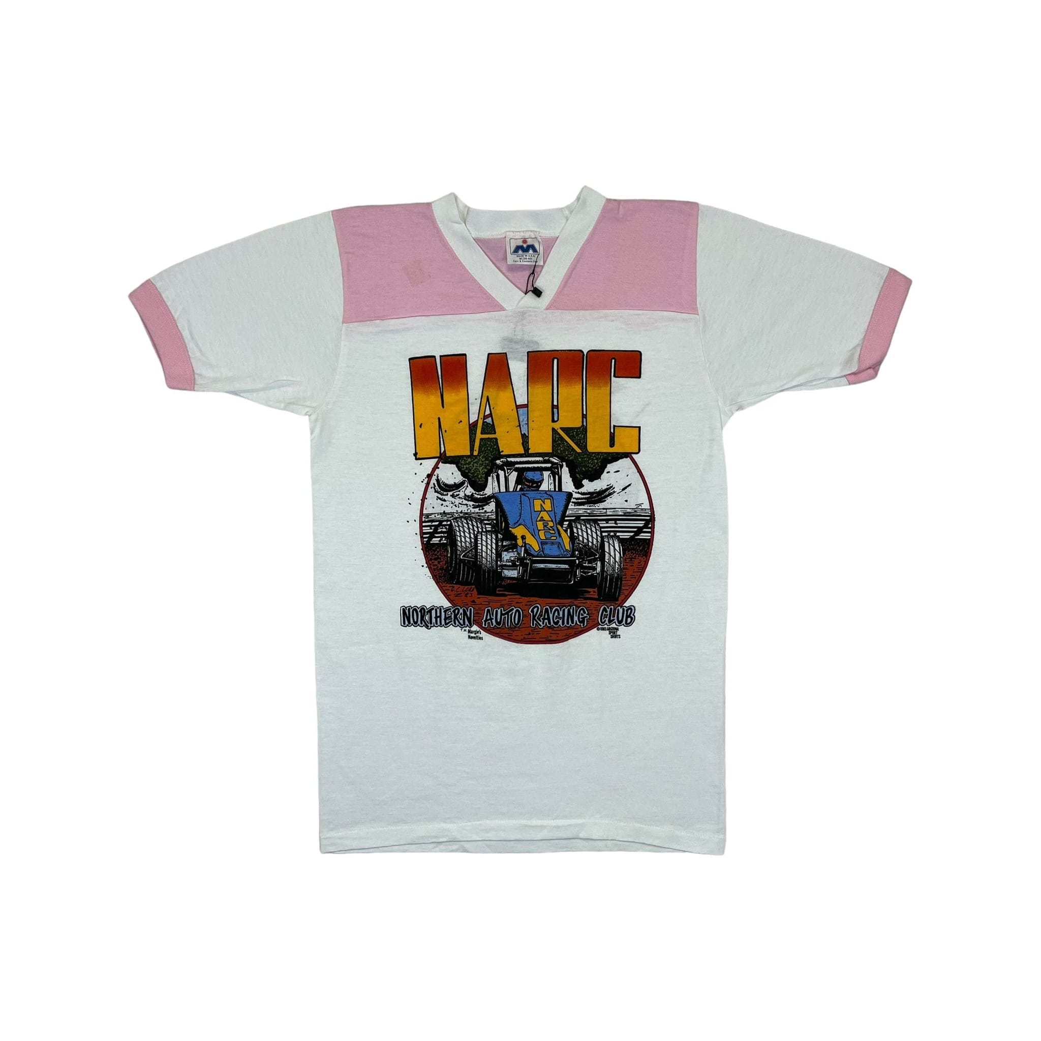 268877 (1983) NARC Northern Auto Racing Club Sprint Pink Ringer T-Shirt m