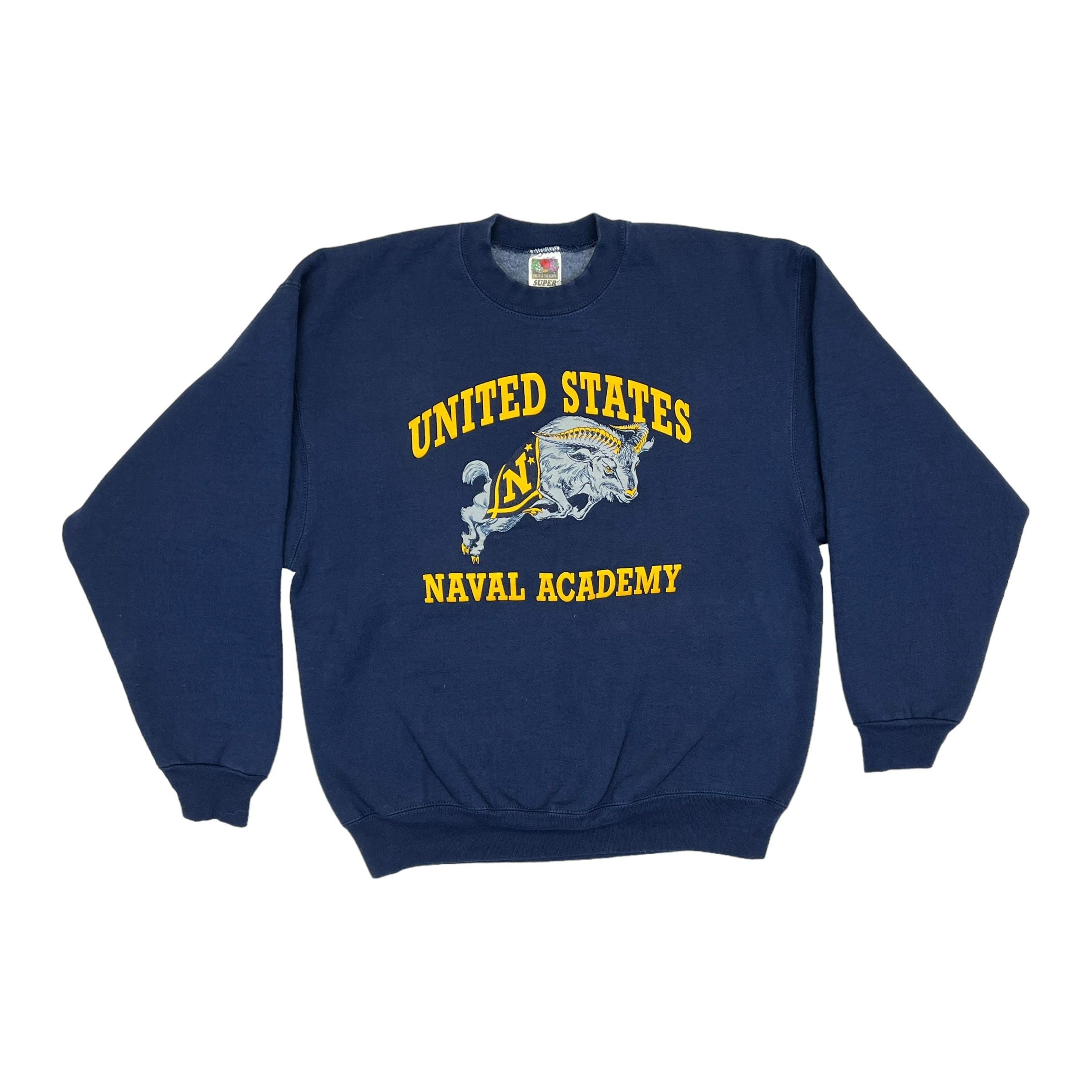 268858 (90s) United States Naval Academy Bill the Goat Navy Crewneck