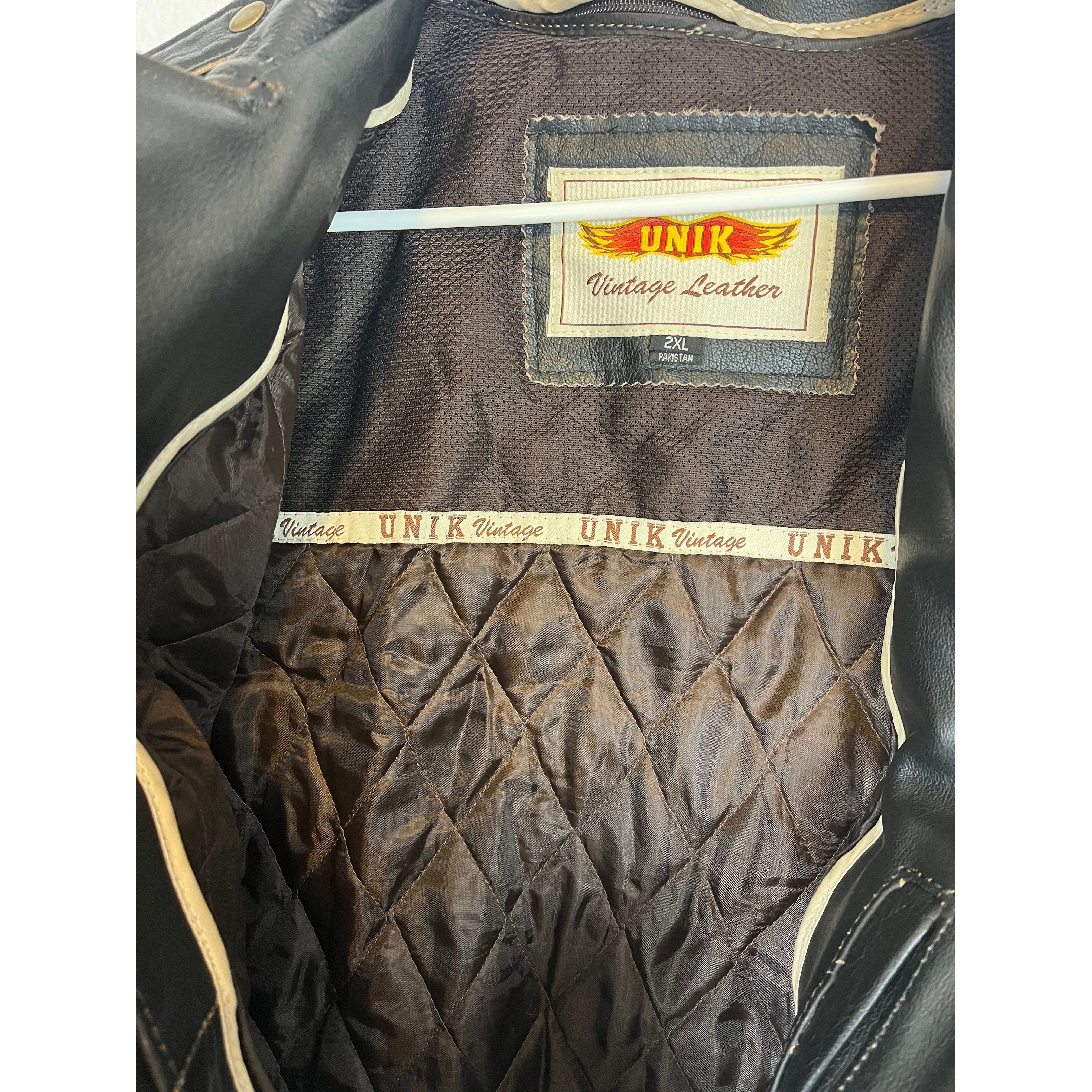 268025 (00s) Unik 'Live to Ride' Motorcycle Biker Leather Jacket