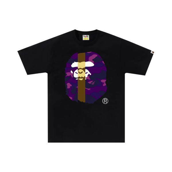 BAPE Color Camo Transform Big Ape Head Tee 'Black/Purple'