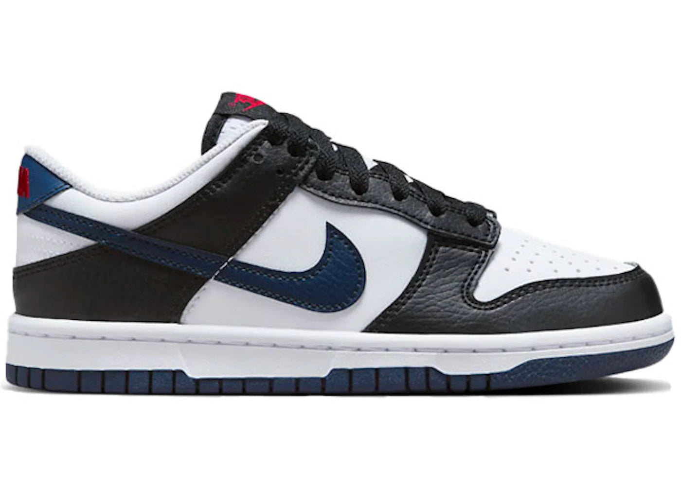 260459 Nike Dunk Low Black White Midnight Navy (GS)