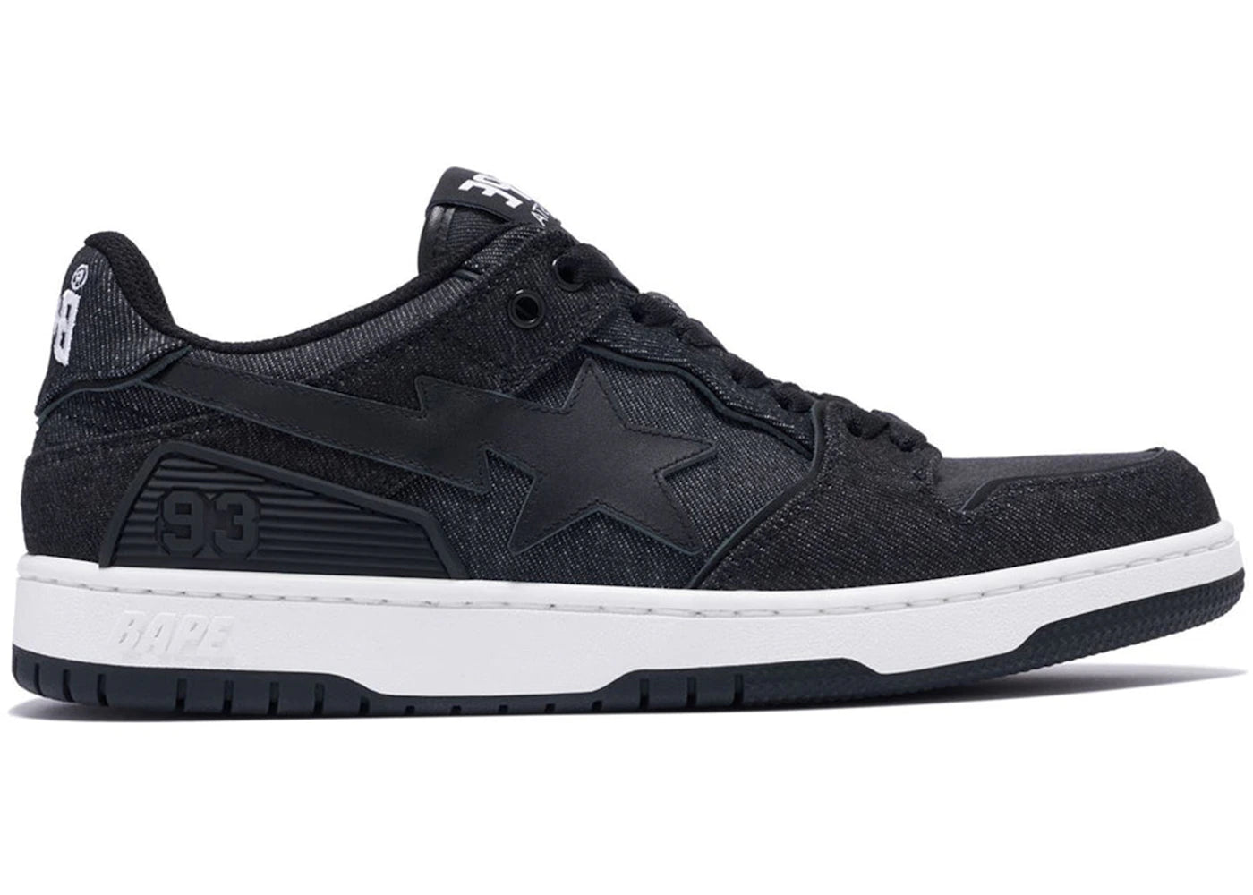 340345 A Bathing Ape Sk8 Sta Black Denim