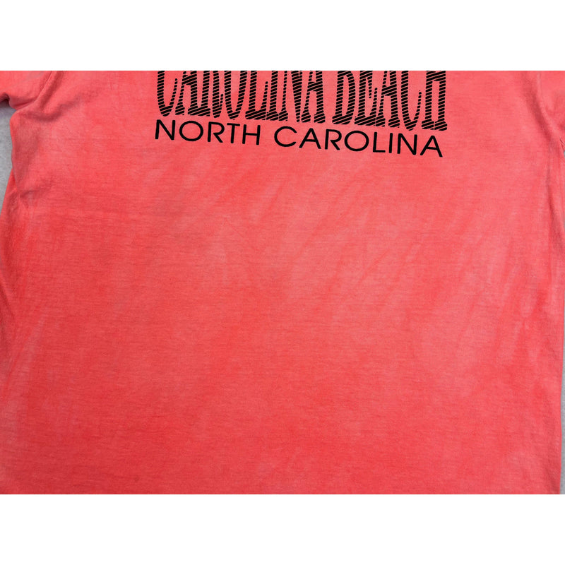 (90s) North Carolina Beach Neon Orange Pink Vacation T-Shirt