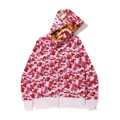 BAPE ABC Camo Tiger Full Zip Hoodie 'Pink'