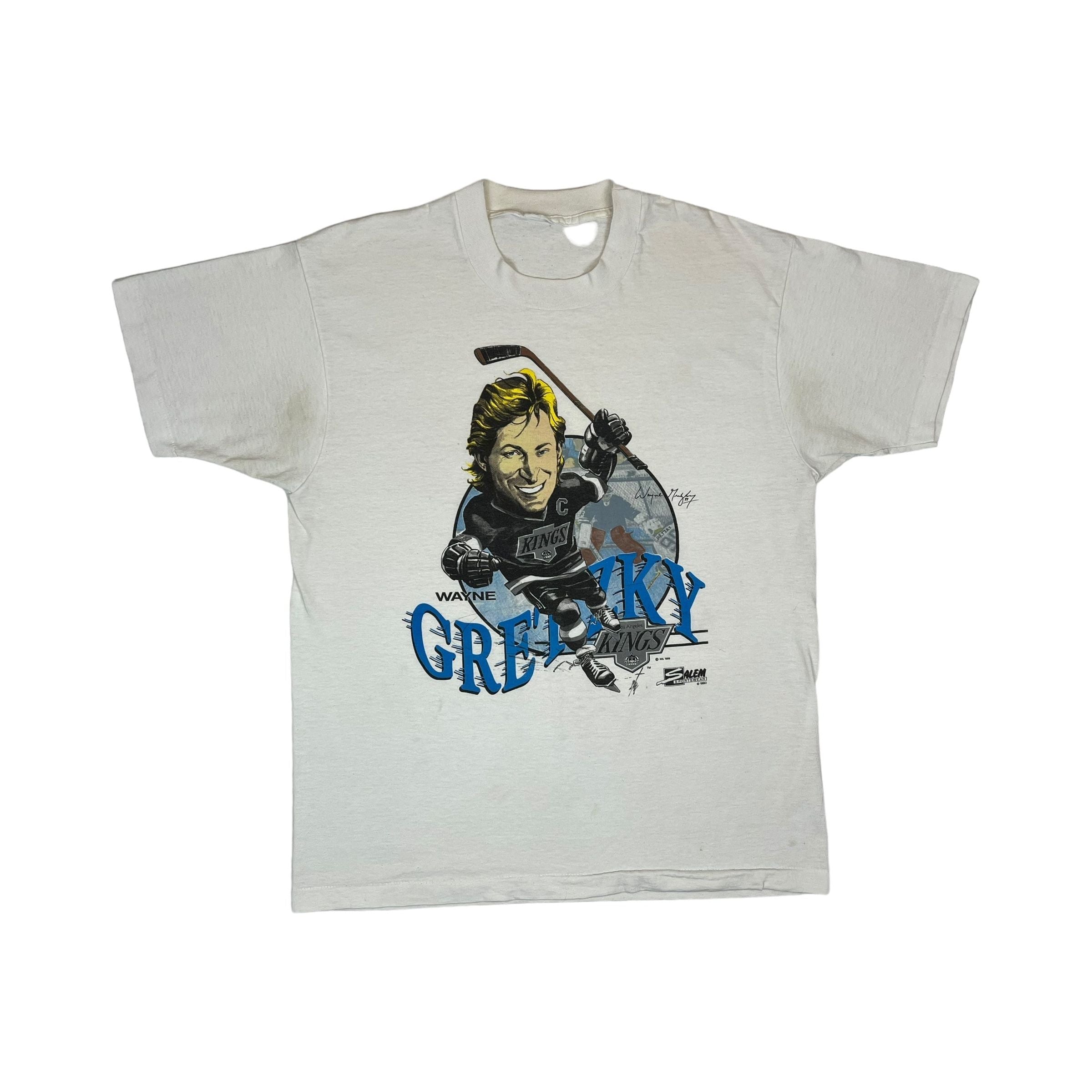 264704 (90s) Wayne Gretzky Los Angeles Kings NHL Caricature T-Shirt