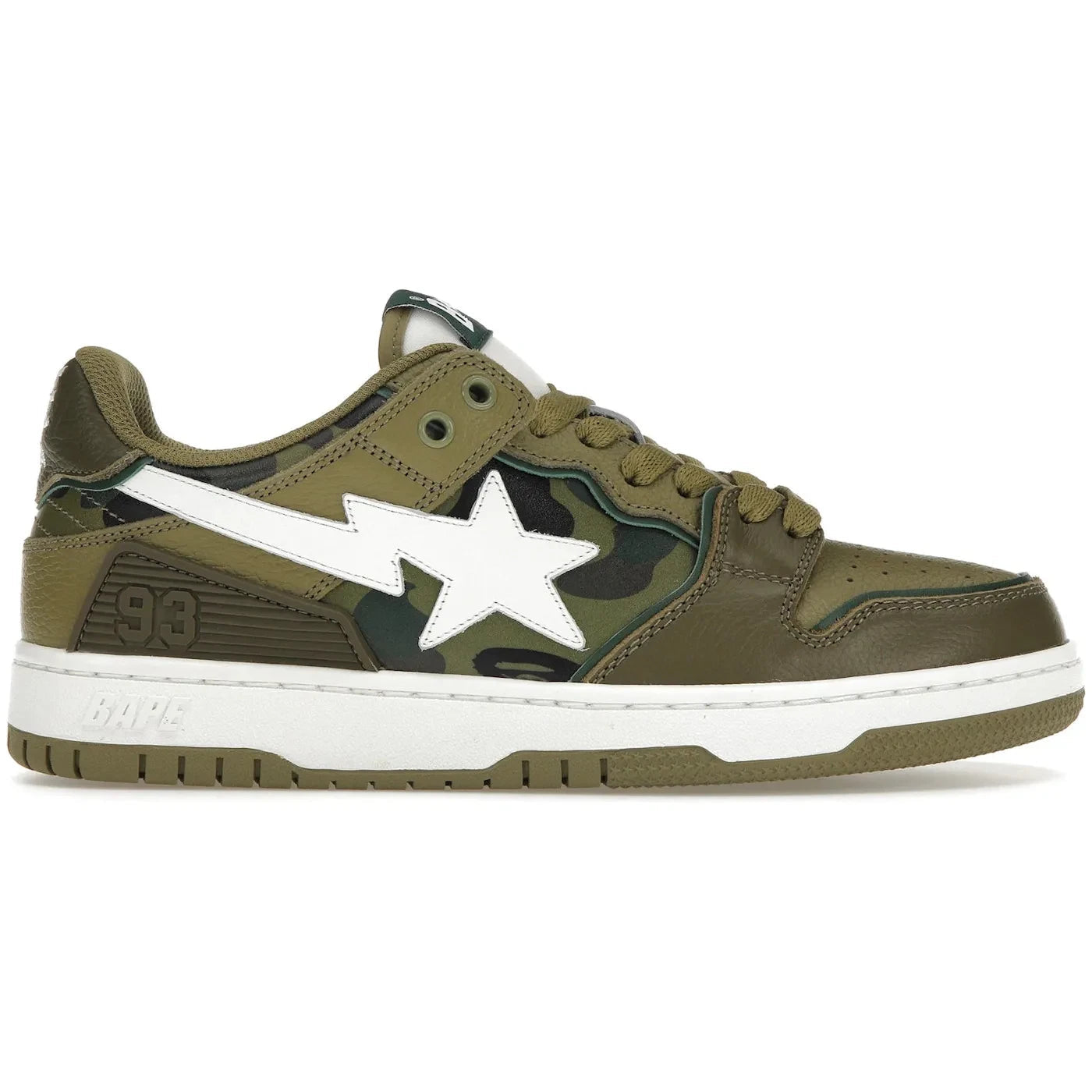 262765 A Bathing Ape Sk8 Sta Olive Drab Green Camo