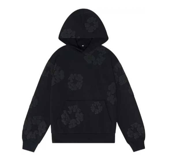 Denim Tears Cotton Wreath Hooded Sweatshirt 'Black Monochrome'