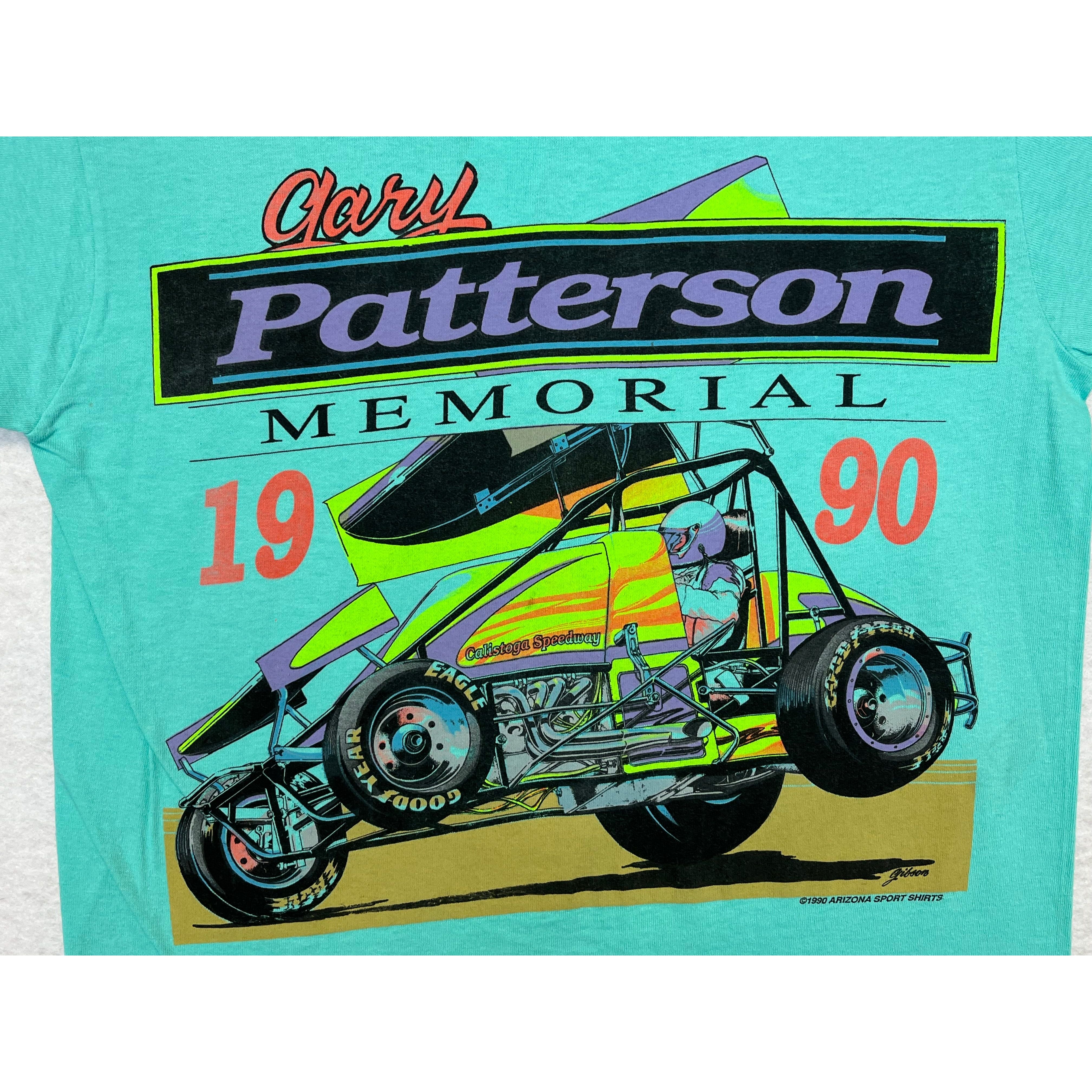 268961 (1990) Gary Patterson Memorial Double Sided Racing Sea Green T-Shirt