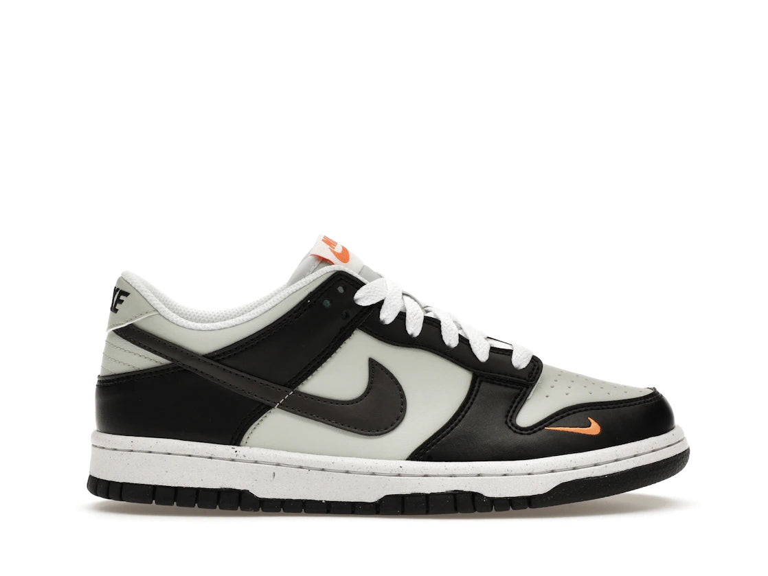 322915 Nike Dunk Low Black Bright Mandarin Mini Swoosh (GS)