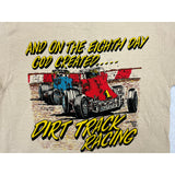 (1981) On the 8th Day God Created... Dirt Track Racing Beige T-Shirt L