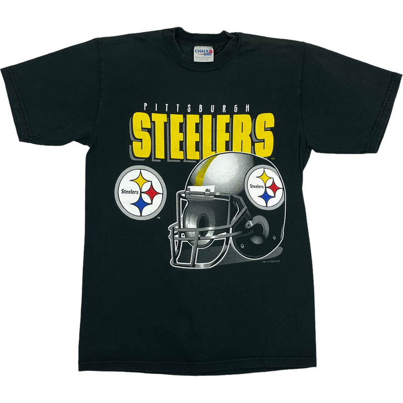 (90s) Pittsburgh Steelers NFL 1996 Helmet Chalk Line T-Shirt