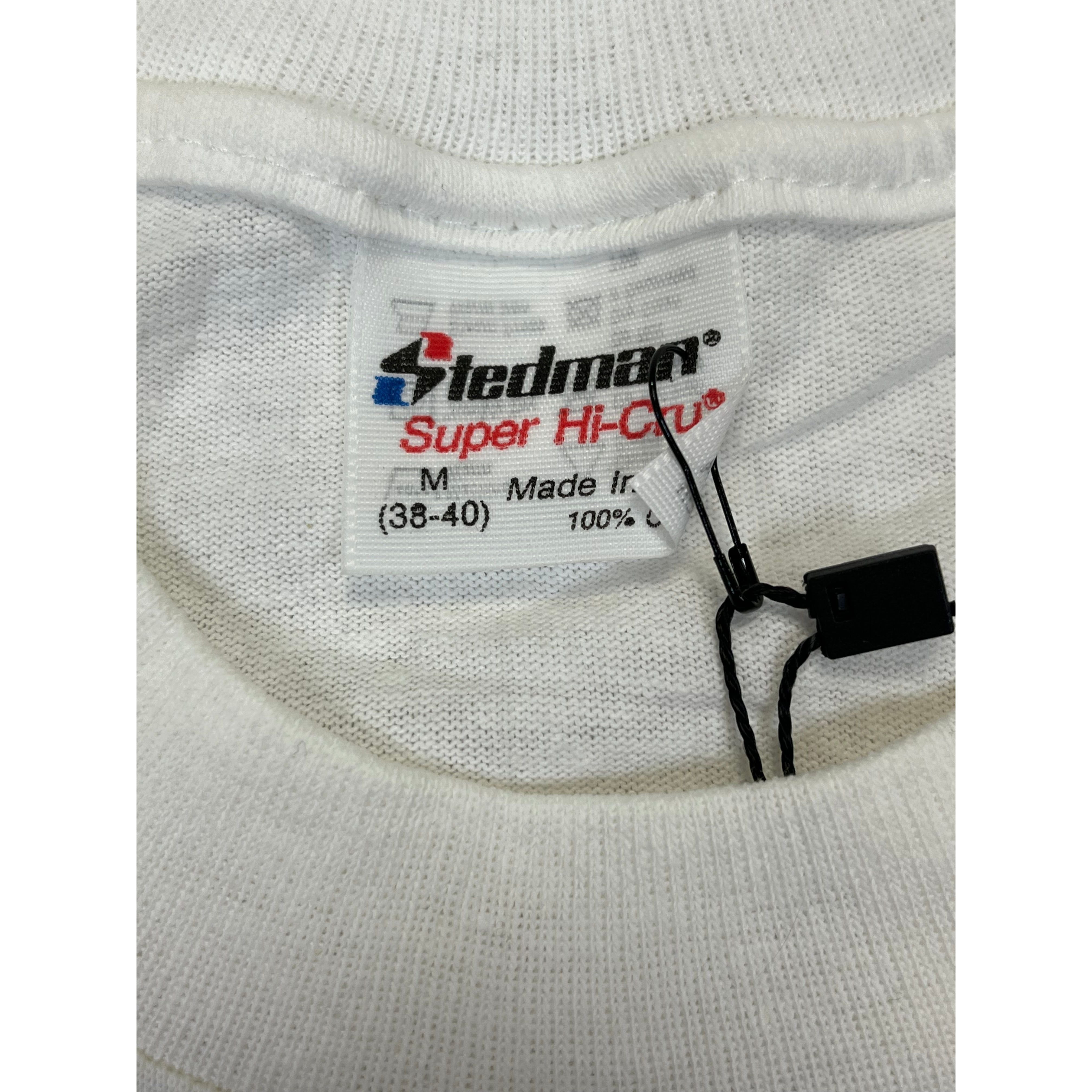 269030 (1990) Shit Happens, Sprint Car Racing Double Sided White T-Shirt