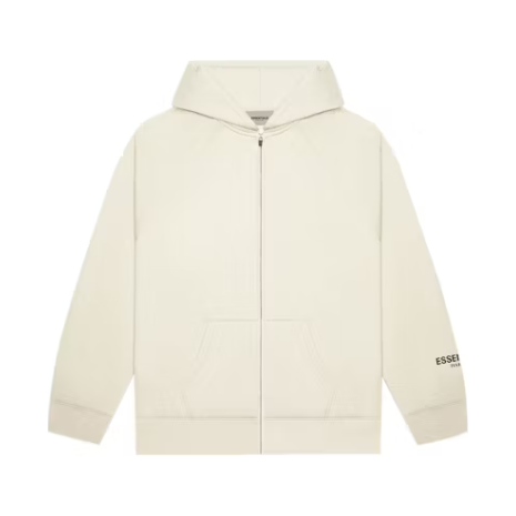 Fear of God Essentials Full Zip Up Hoodie 'Cream'