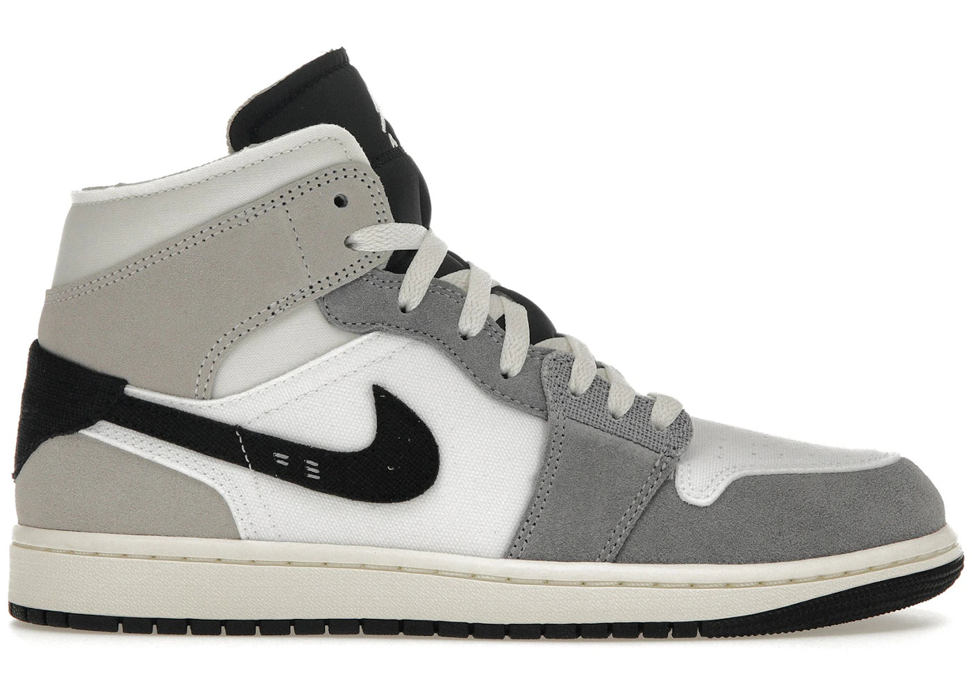 691541 Jordan 1 Mid SE Craft White Cement Grey Black