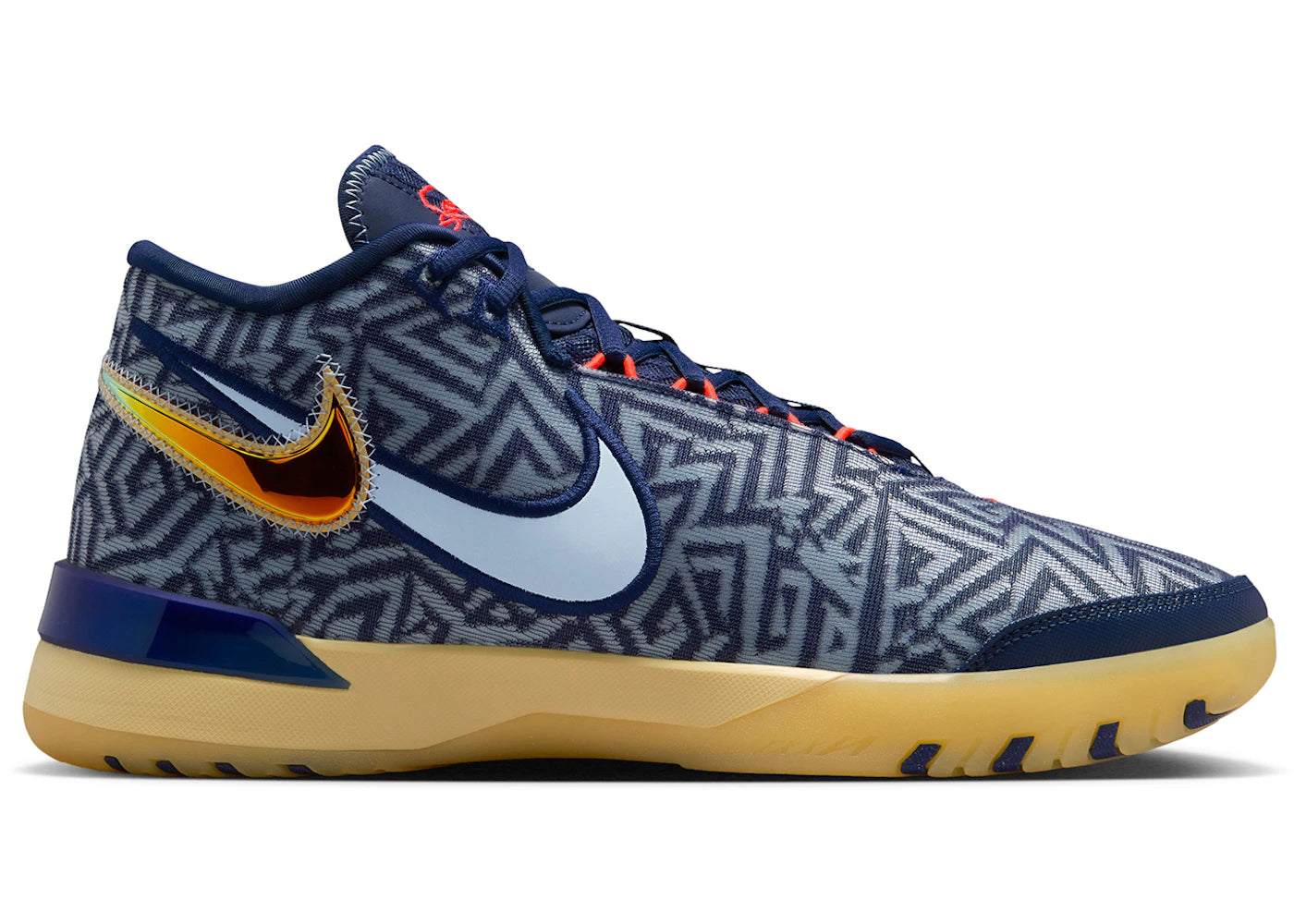 825509 Nike LeBron NXXT Genisus Midnight Navy Soft Yellow Bright Crimson Light Armory Blue