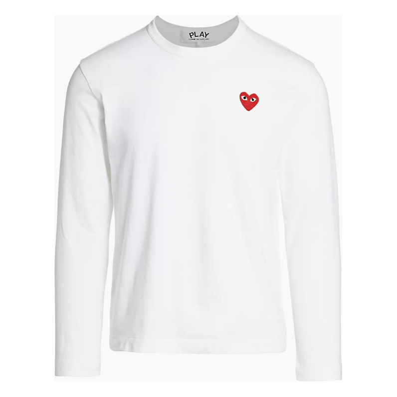 Comme des Garçons PLAY  Red Heart Long-Sleeve Tee 'White'