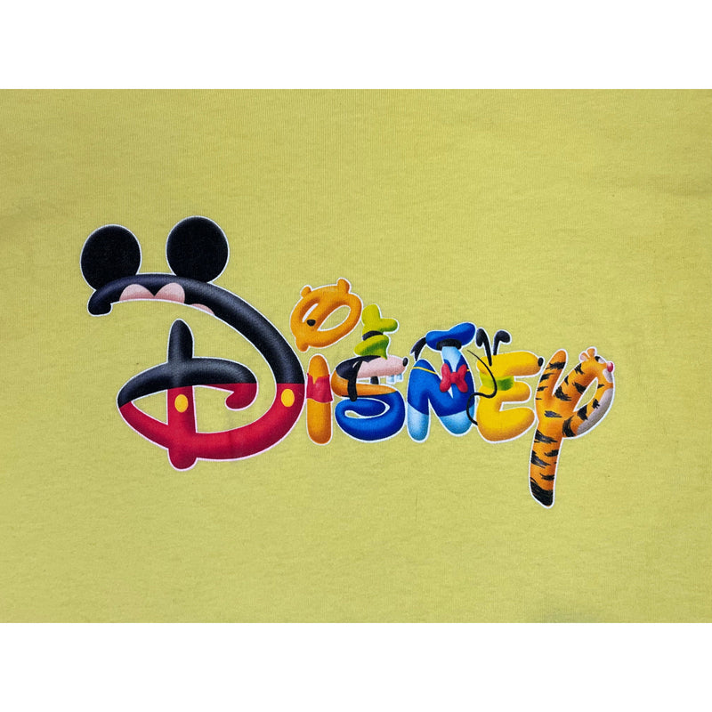 (00s) Disney Character Puffy Spellout Logo T-Shirt