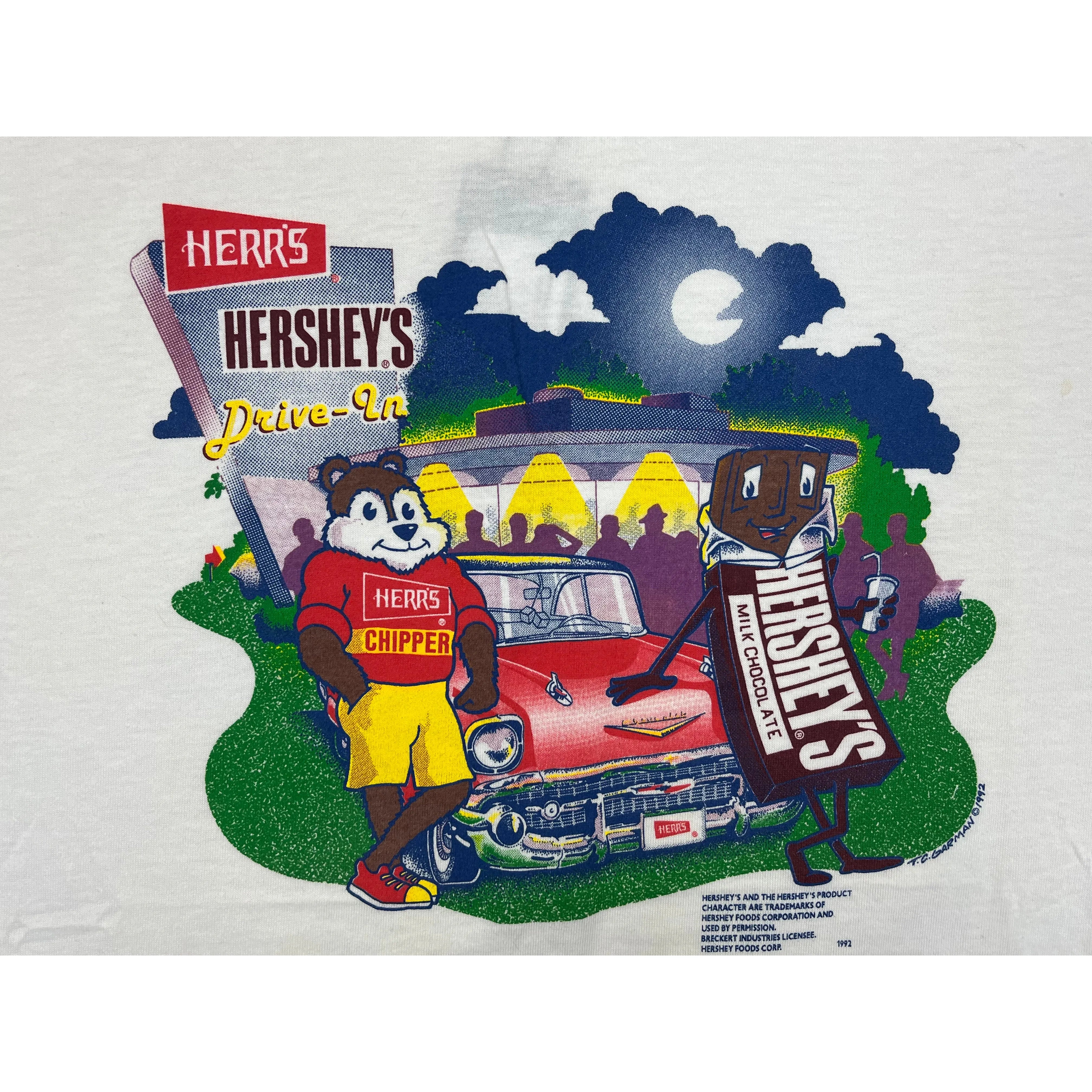 271355 (90s) Hershey's Herr's Chipper Drive-In Milk Chocolate T-Shirt