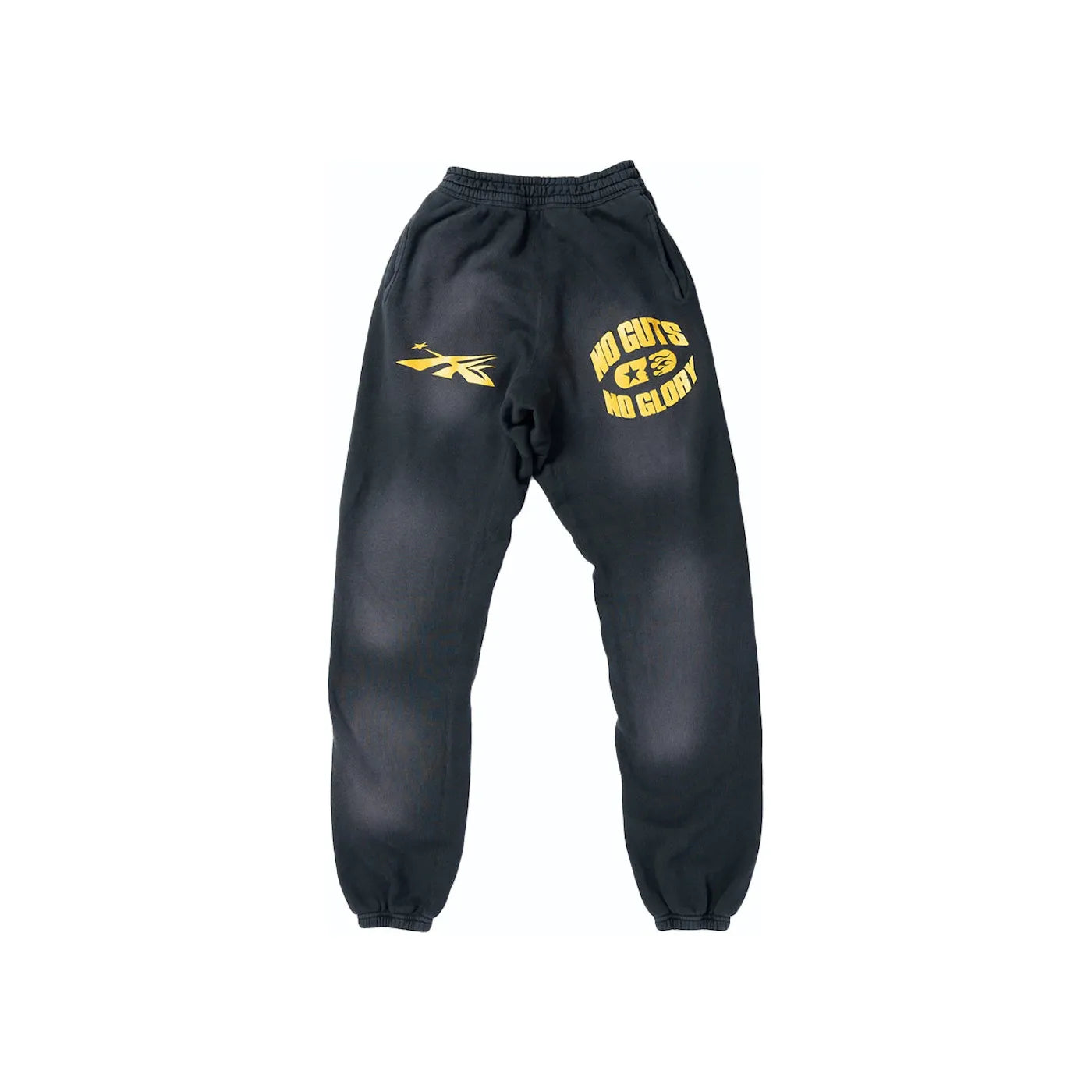 265522 Hellstar No Guts No Glory Closed Elastic Bottom Sweatpants Midnight Dye Black