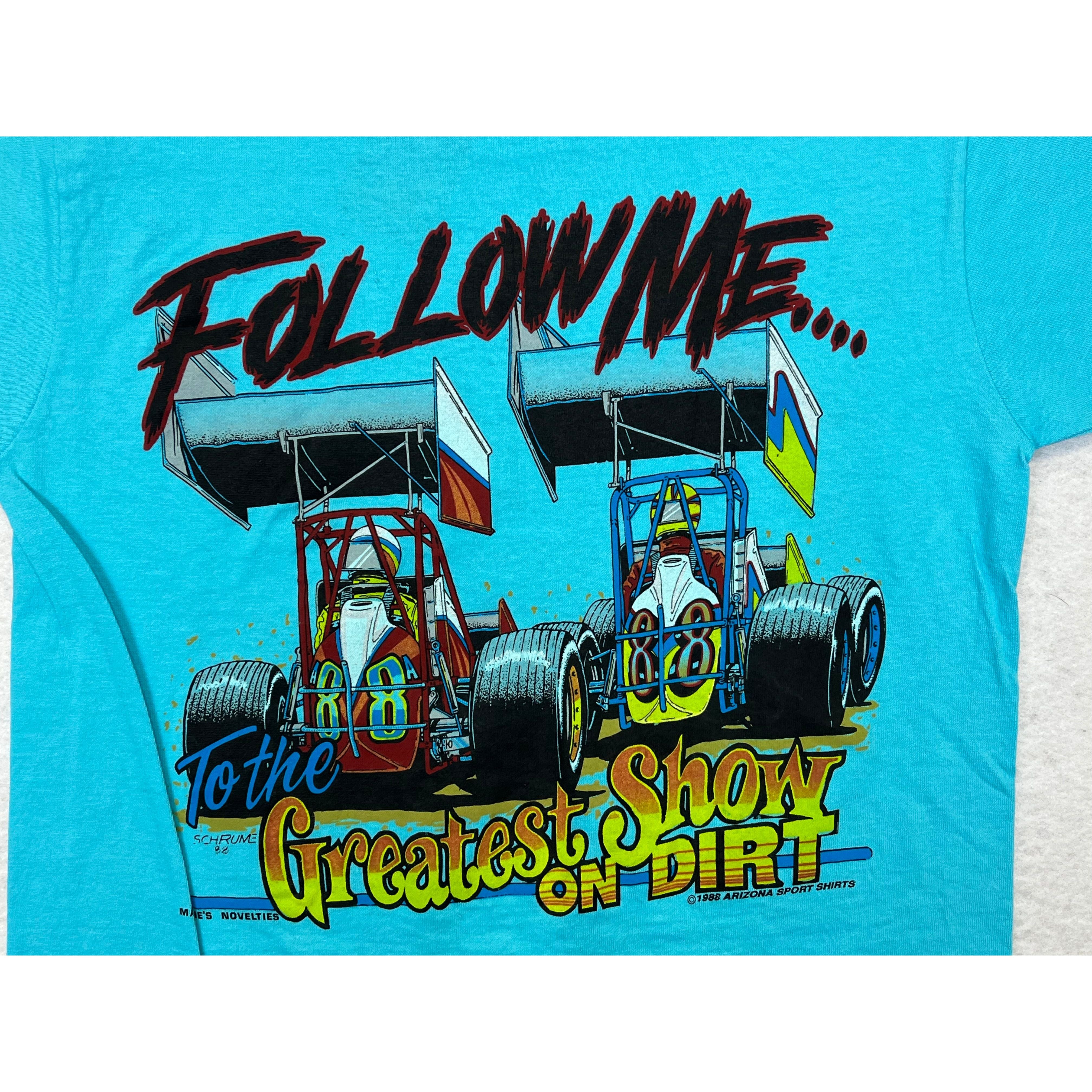 269011 (1988) I'm Gonna Miss My Wife, Sprint Car Dirt Racing Blue T-Shirt