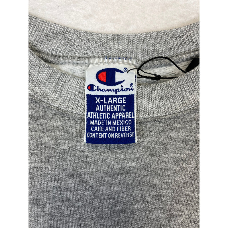 (90s) Champion Spell-Out Script Logo Heather Gray Crewneck