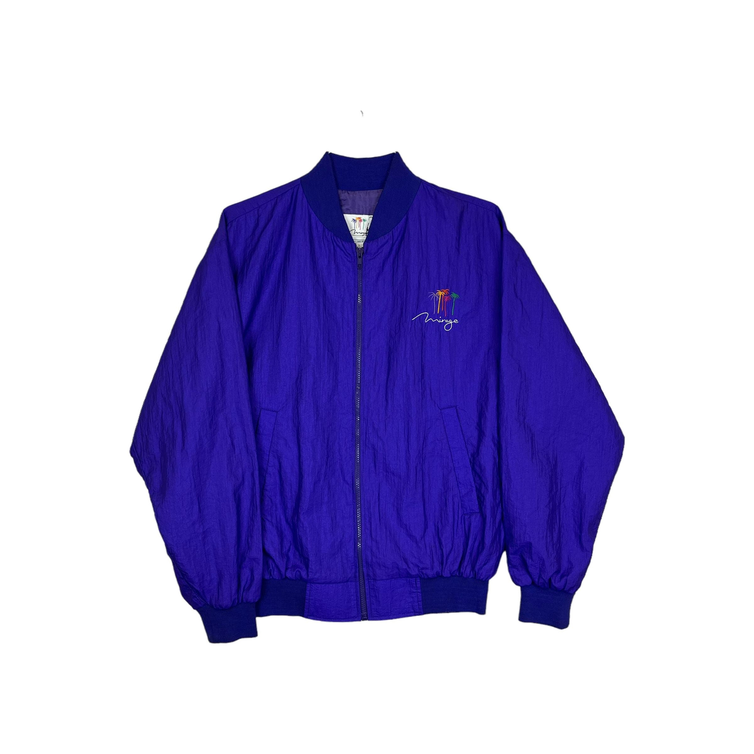 272624 (90s) Mirage Las Vegas Hotel Neon Purple Bomber Jacket