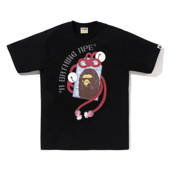 258918 BAPE Japanese Traditional Charm Tee 'Black'