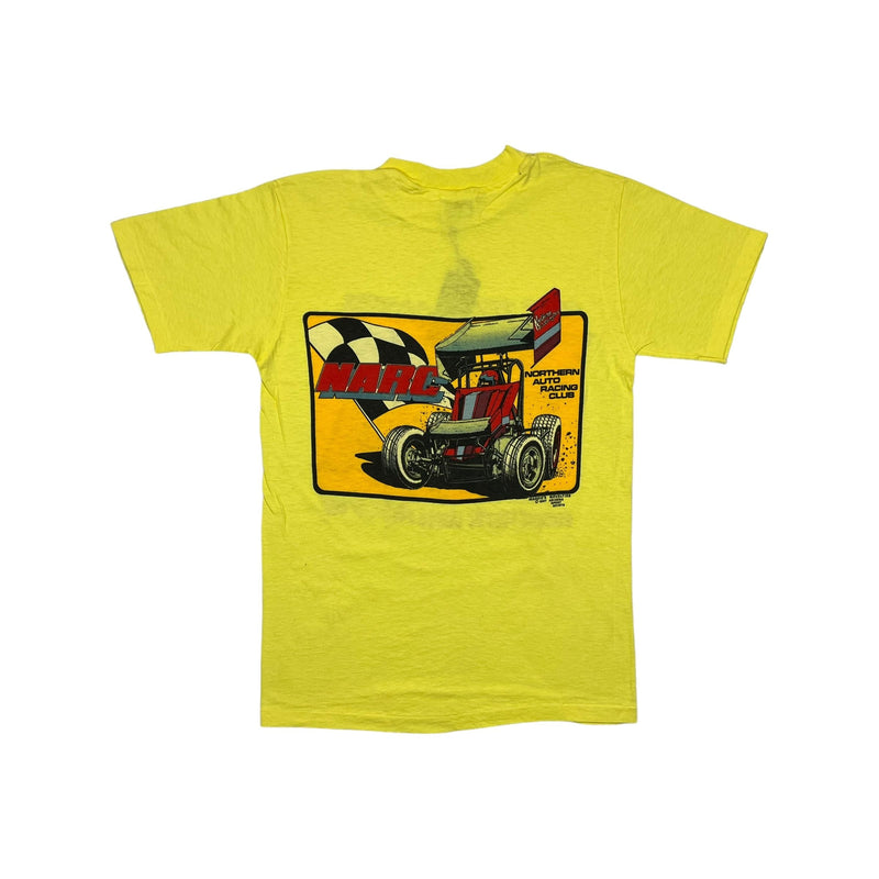 (1986) Dirt Track Racing The Most Fun.. With Your Pants On Yellow T-Shirt s