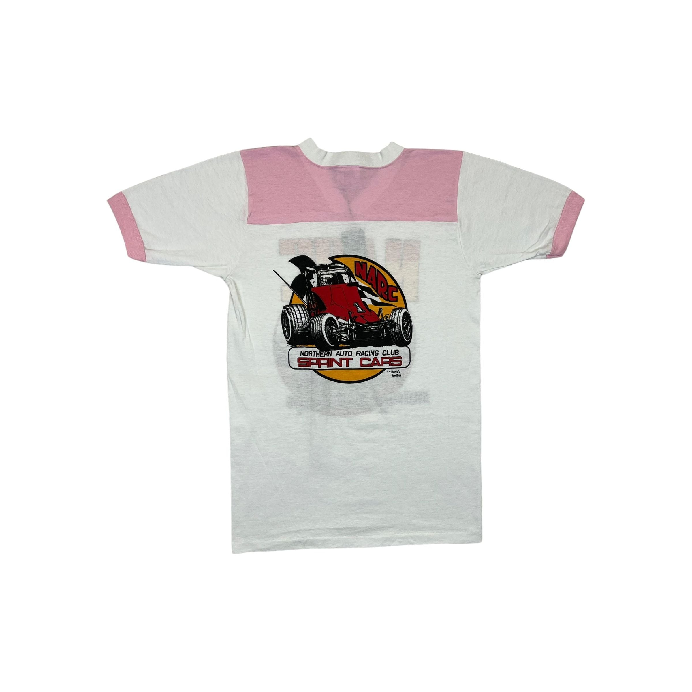 268876 (1983) NARC Northern Auto Racing Club Sprint Pink Ringer T-Shirt m