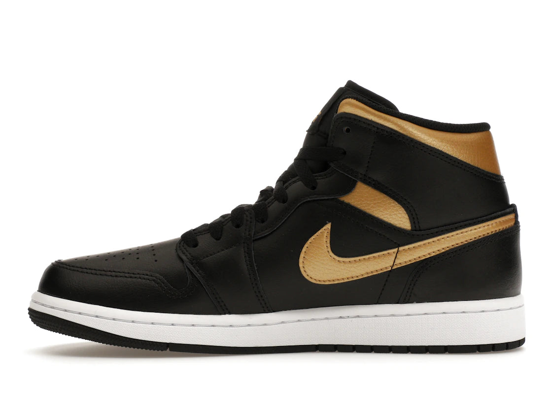 SP14303 Jordan 1 Mid Black Metallic Gold