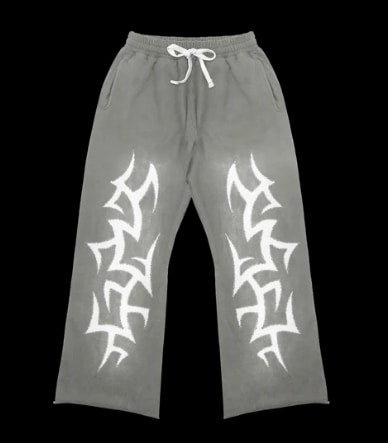 775474 Awoken Dreams Patchwork Sweatpants Grey