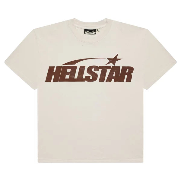 Hellstar Classic T-Shirt (Gel Print) 'White/Brown'