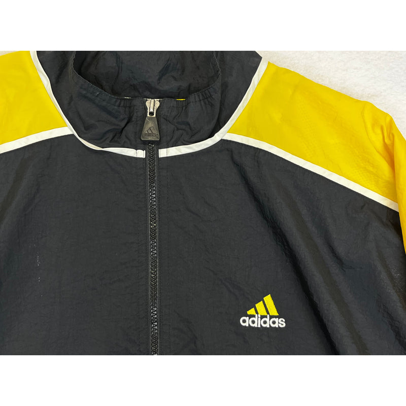 (90s) Adidas Yellow/Black Vtg Colorblock Windbreaker