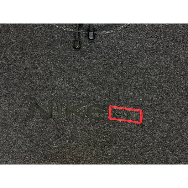 (90s) Nike Embroidered Logo Gray Fleece Hoodie