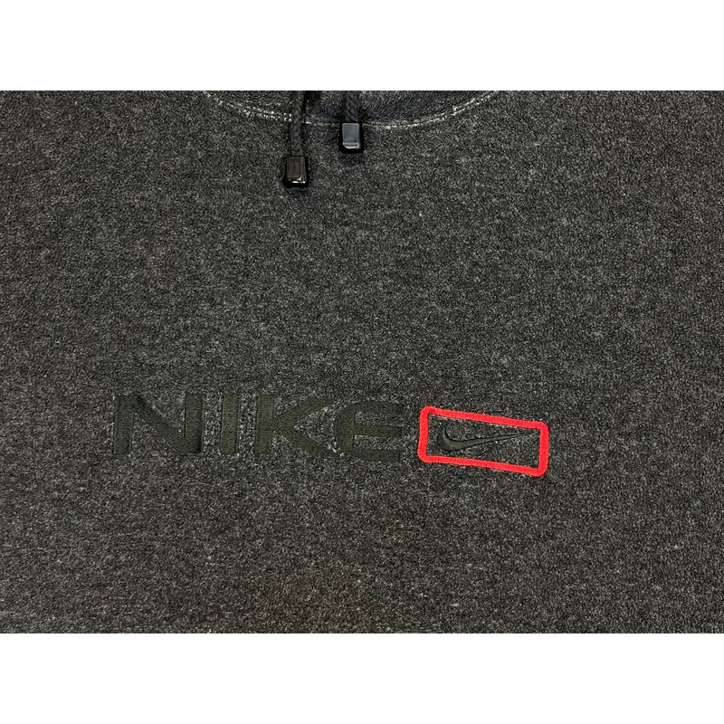 (90s) Nike Embroidered Logo Gray Fleece Hoodie