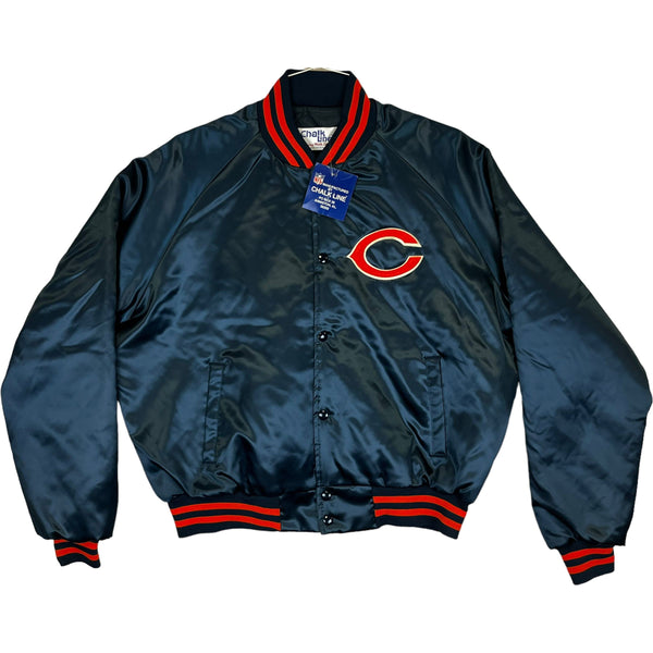 (90s) Chicago Bears NFL Chalk Line Satin Jacket w/ Tags