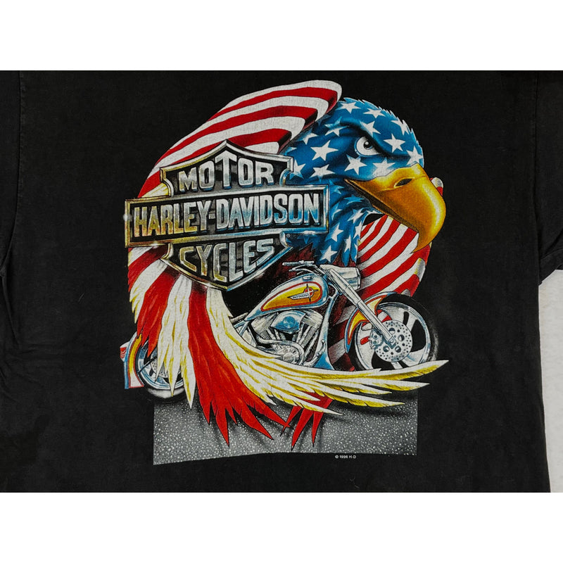 (1996) Harley Davidson USA Flag Eagle Pacific Hawaii Motorcycle T-Shirt