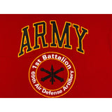 (90s) Army 1st Battalion Air Defense Military Red T-Shirt