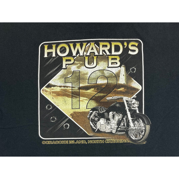 (00s) Howard's Pub Motorcycle Biker Pocket T-Shirt