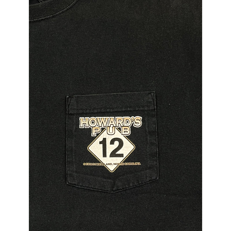 (00s) Howard's Pub Motorcycle Biker Pocket T-Shirt