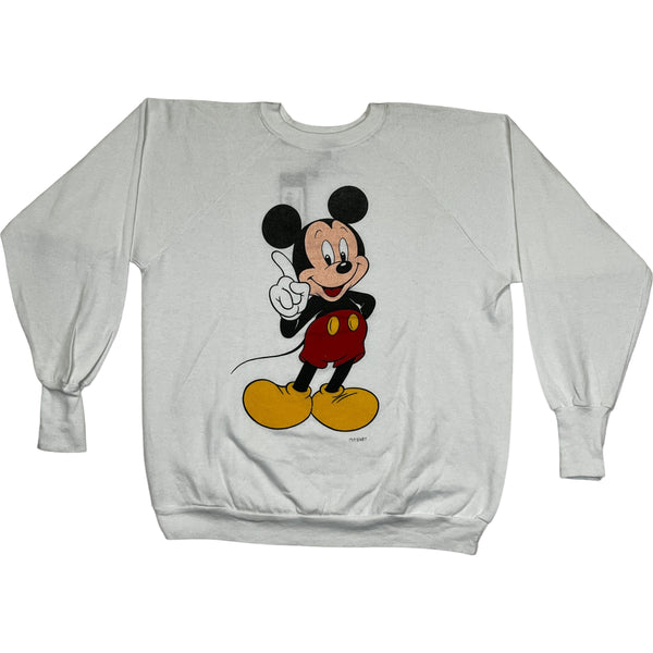 (80s) Mickey Mouse Disney Cartoon White Crewneck