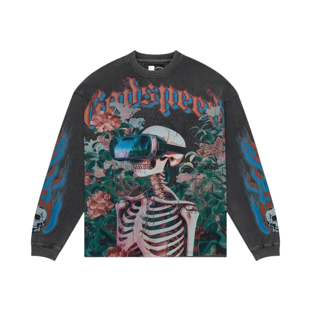 SP881 Godspeed Vision Flowers L/S Thermal Grey Wash