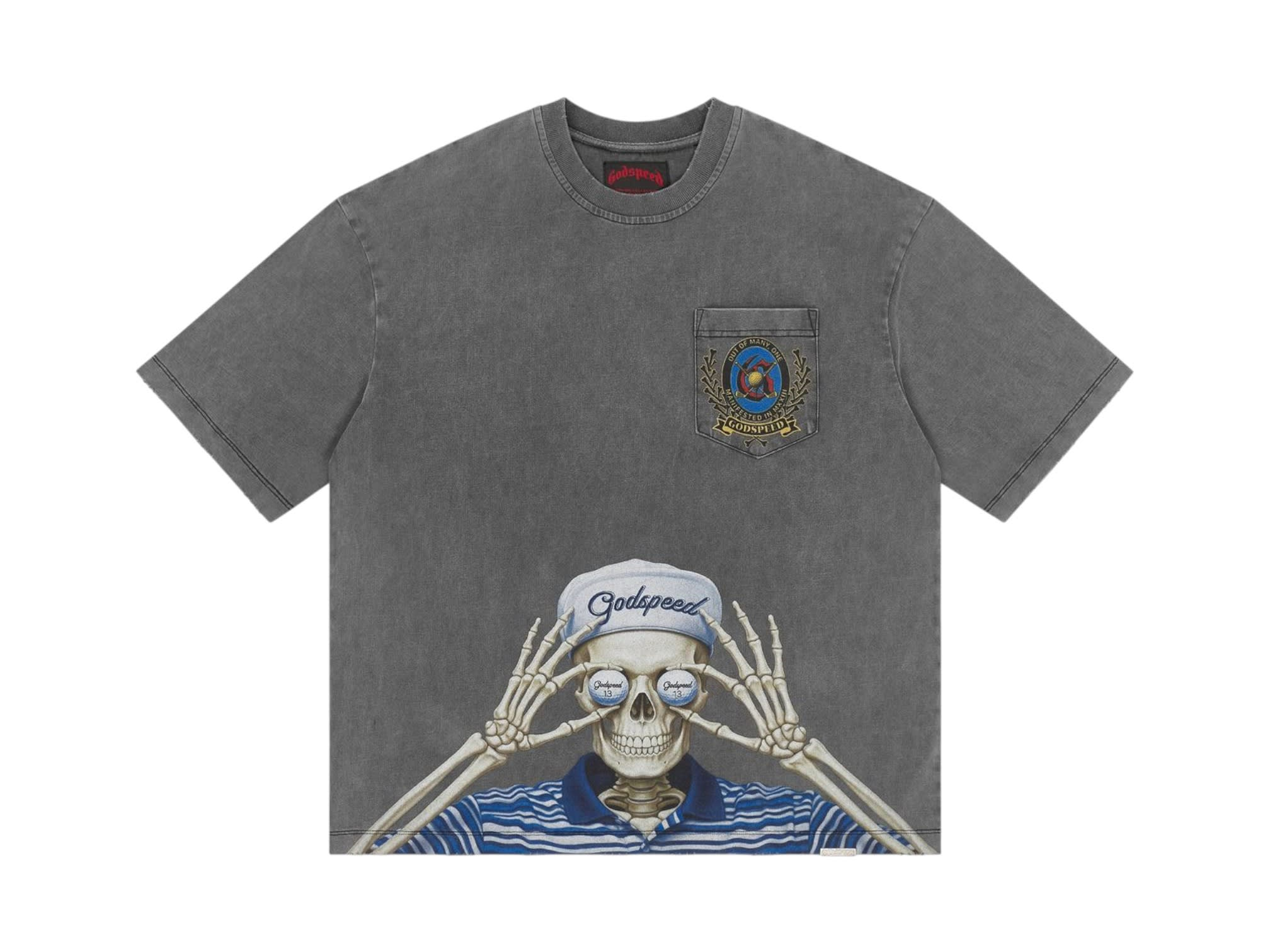 SP15688 Godspeed Golf Days Pocket T-Shirt Grey Wash